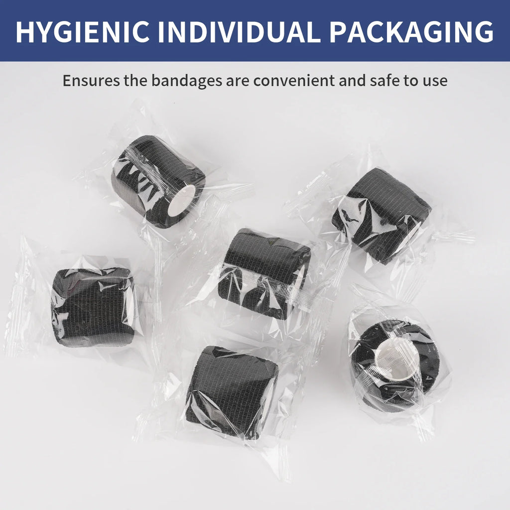 2/4/6PCS Tattoo Grip Cover Wrap Disposable Black Bandage For Tattoo Grip Bandage Machine Tape Tube Accessories Qme