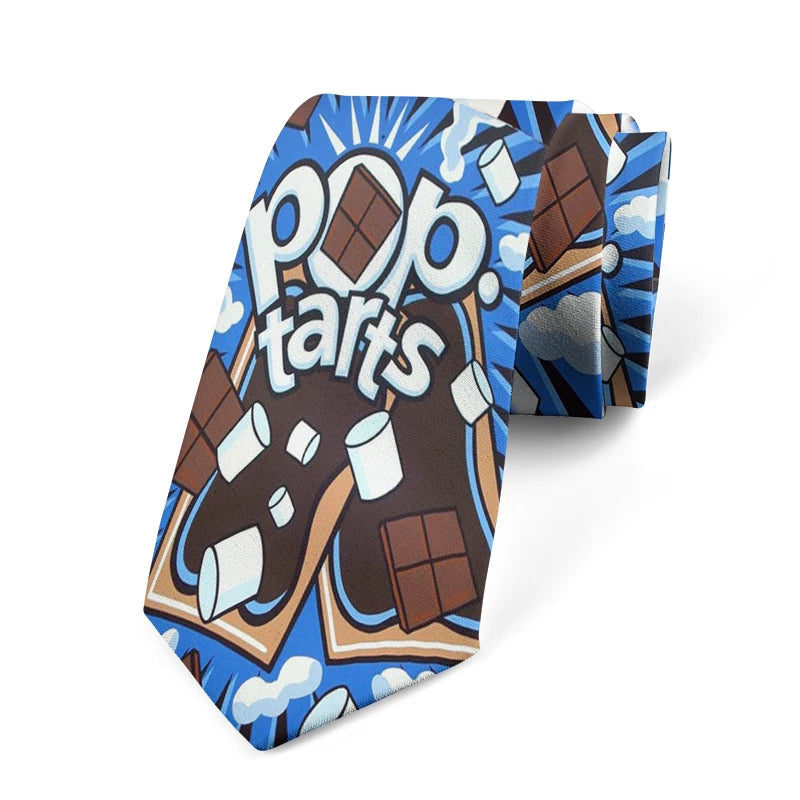 Novelty Interesting Food Printed Tie Fashionable Potato Chips Qme style4
