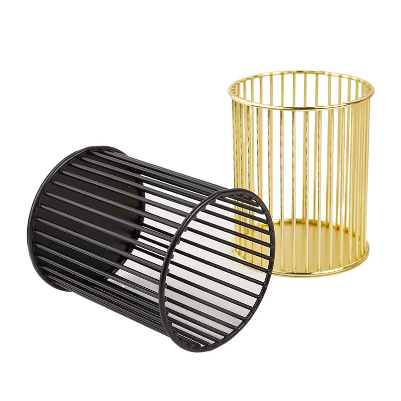 Portable Cosmetic Organizer Bucket Nordic Hollow Out Makeup Brush Qme