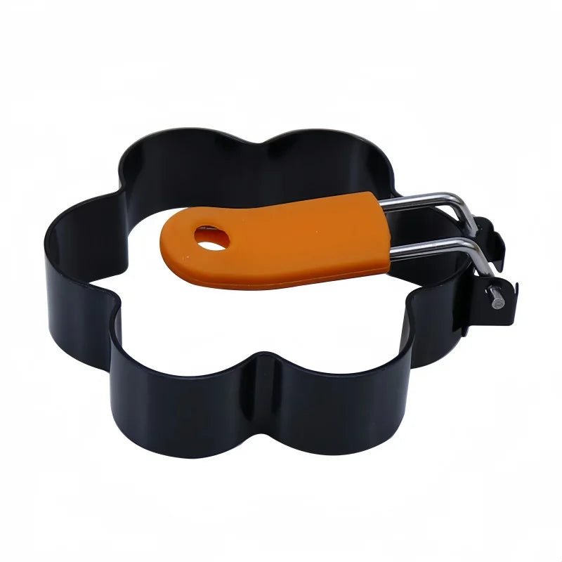 Stainless Steel Omelette Ring Used for Grills and Frying Pans Oil Brushes Pancakes and Egg Shakers with Silicone Handles Qme 01