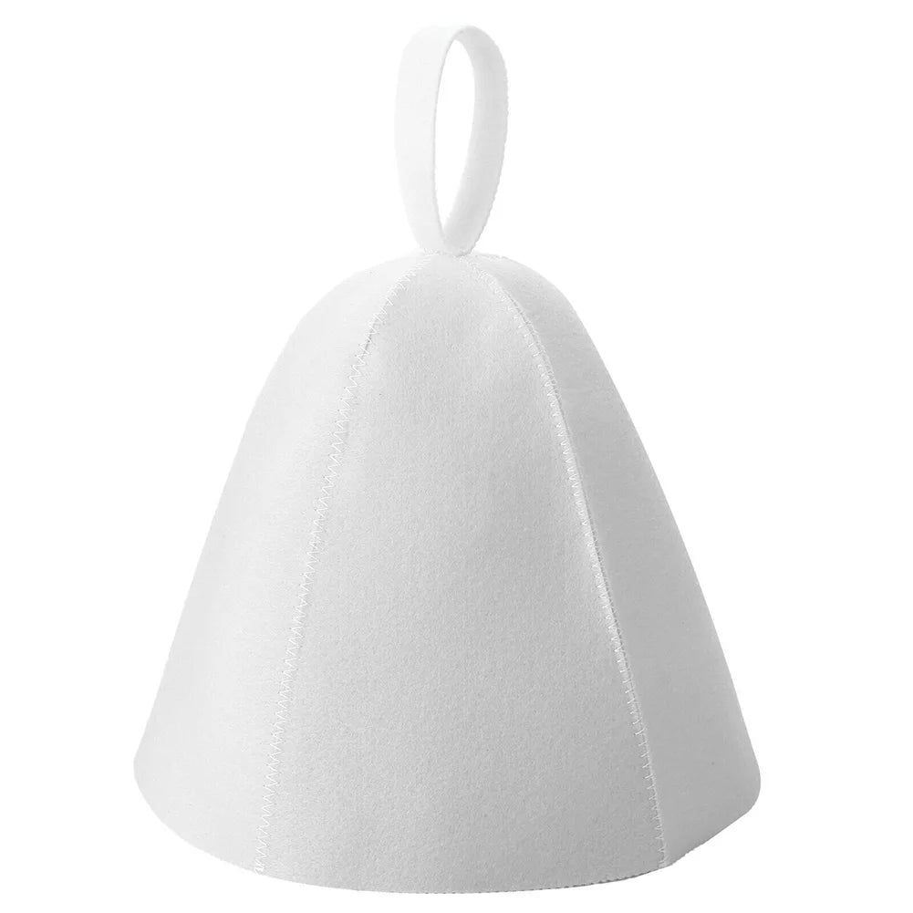 Anti Heat Sauna Hat Thicken Wool Felt Shower Cap Hair Turban Sauna Quickly Towel Drying Towel Hats Qme white