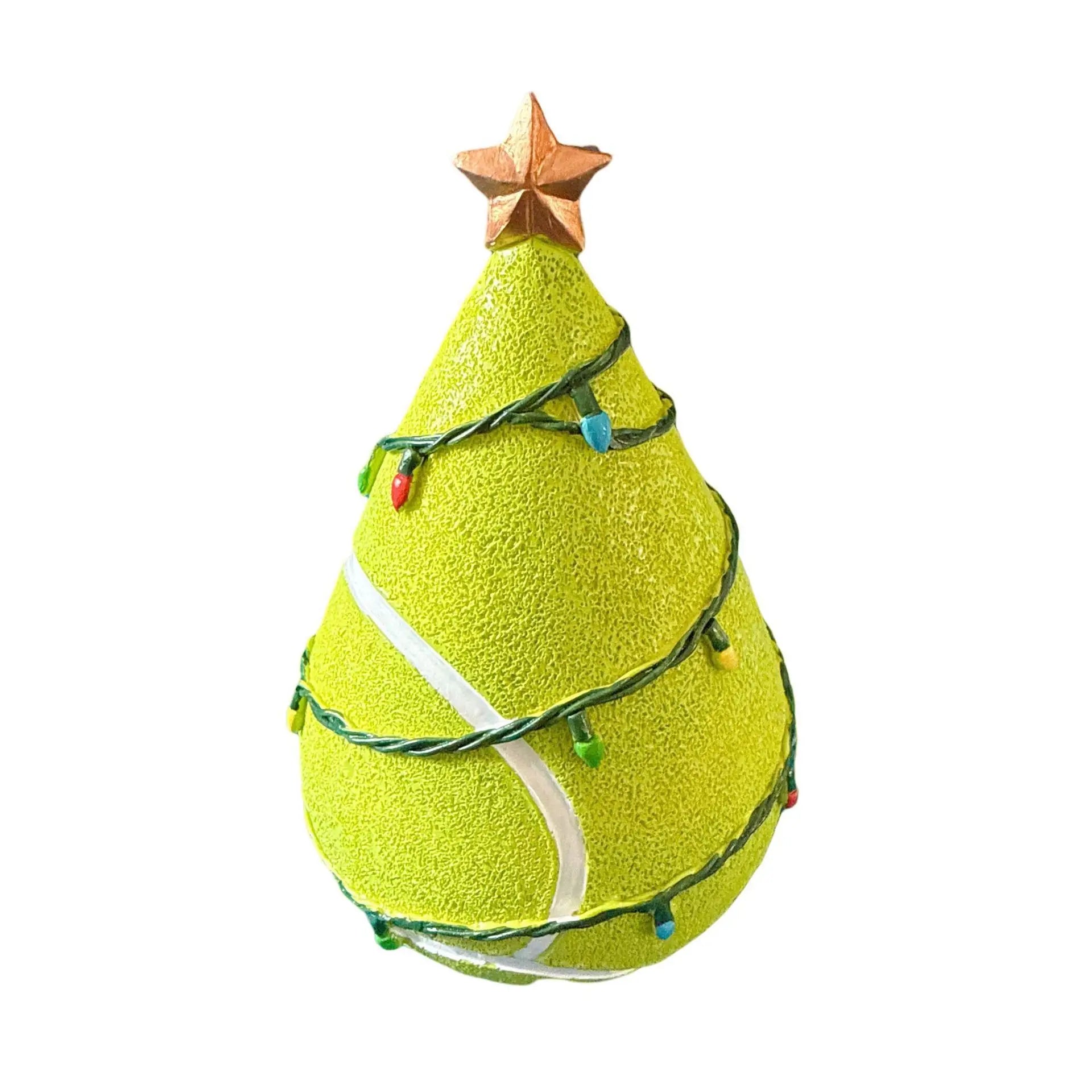 Unique Football Basketball Theme Resin Crafted Christmas Tree Ornament for Indoor Decorations Christmas Tabletop Decoration Qme green One Size