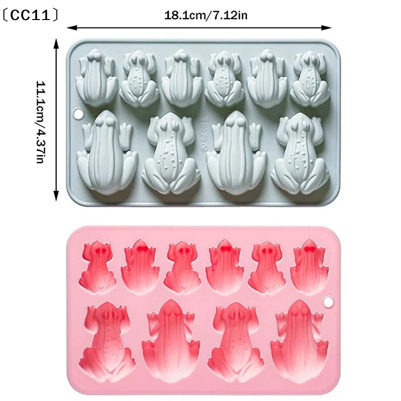 Silicone Frog Molds 10-Cavity 3D Animal Shape 7 13 X 4 37 Inches Qme