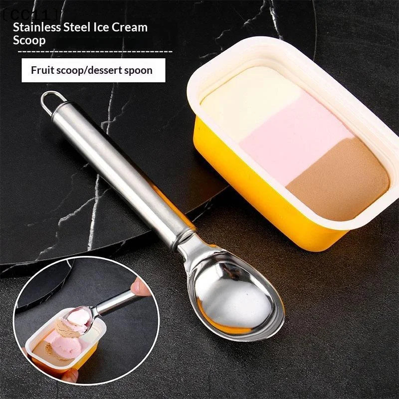 Stainless Steel Ice Cream Scoop Long Handle Rust Proof Surface Qme Default Title