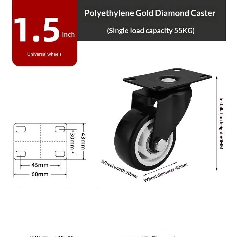 Furniture Casters Wheels PP Fixed Swivel Caster Roller Wheel For Heavy Duty Platform Trolley Chair Household Accessory Qme A2