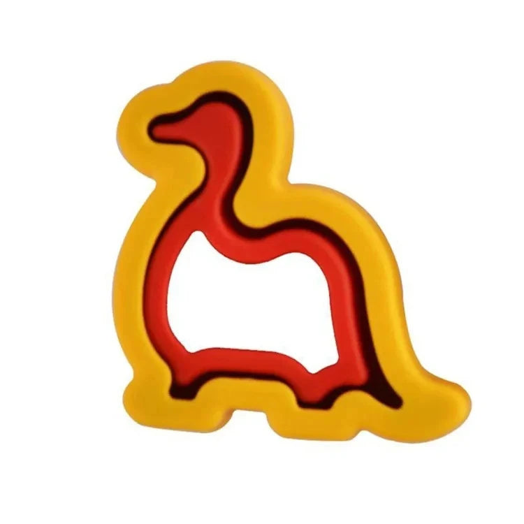 1/2/3/4/5/6PCS Stainless Steel Cookie Cutters Set - Animal & Heart Shapes for DIY Baking, Bread, Sandwich, Gift for Kids Qme Dinosaur