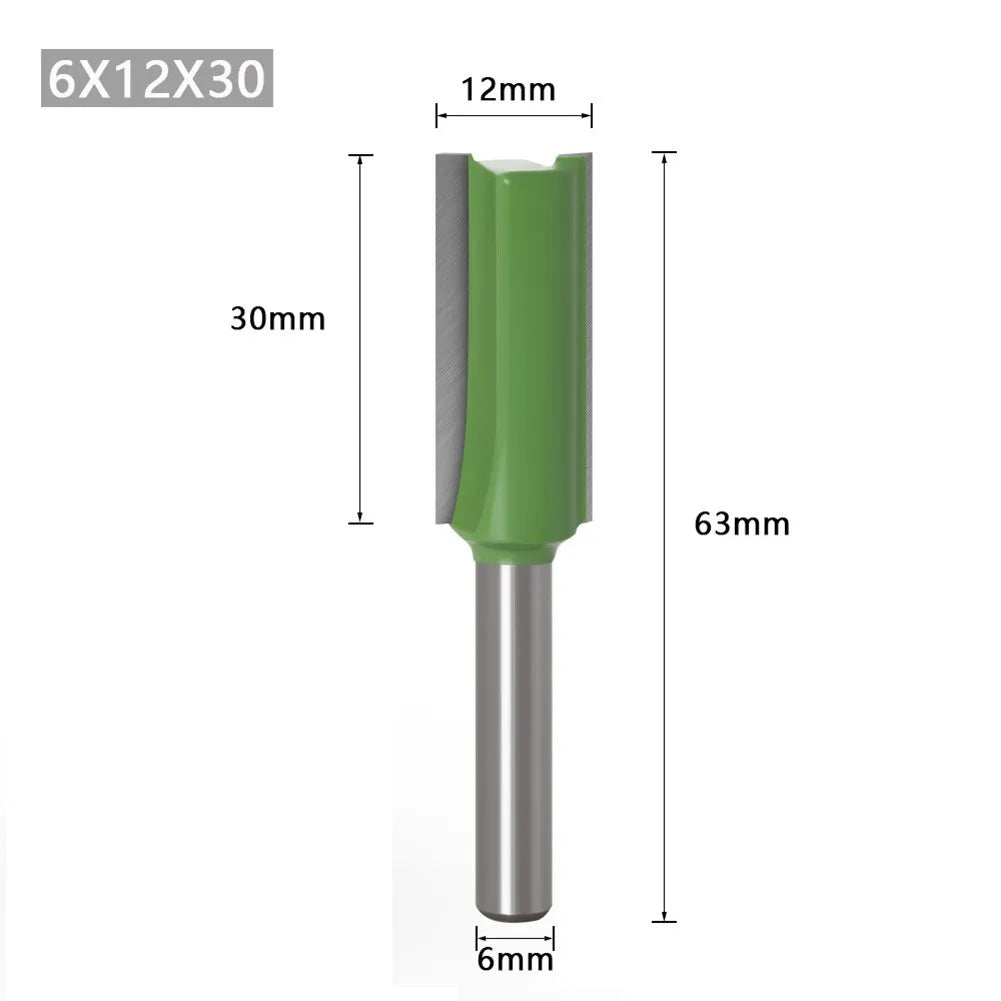 6MM Router Bits Shank 3 4 5 6 8 10 12mm Blade Diameter Double Flute Bit For Woodworking Milling Cutter Tool Qme 6x12x30