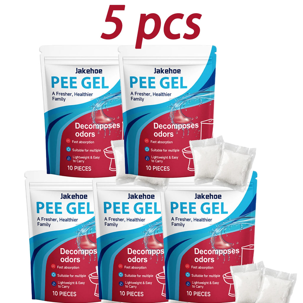Pee Gel Urine Solidifier Packs Eliminates Urine Odors Fast-Acting Absorption Camping Travel Sanitary Solution Absorbent Powder Qme 5 x 10pcs Boxed