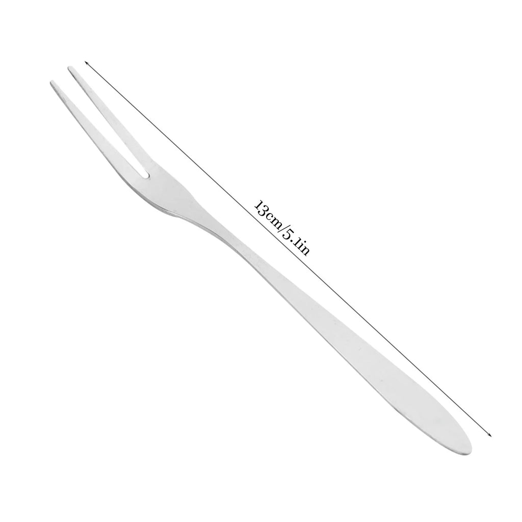20Pcs Stainless Steel Fruit Fork Set Long Handle Dessert Forks Cake Serving Picks for Party Home Kitchen Tableware Qme
