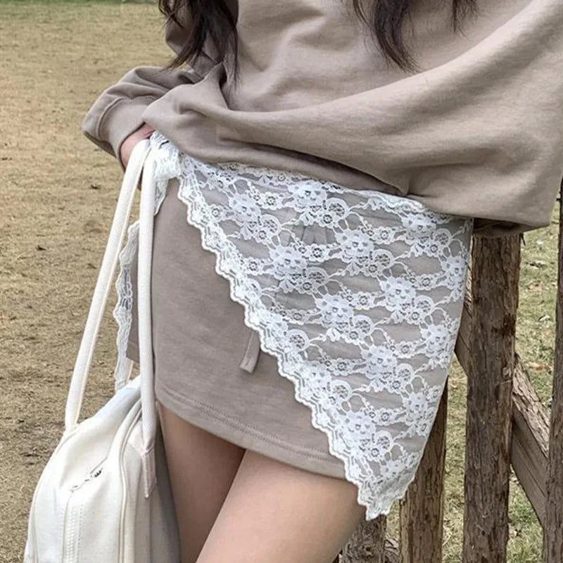 Russian Lace Skirt Fart Curtain Women's Hair Towel Triangle Short Qme