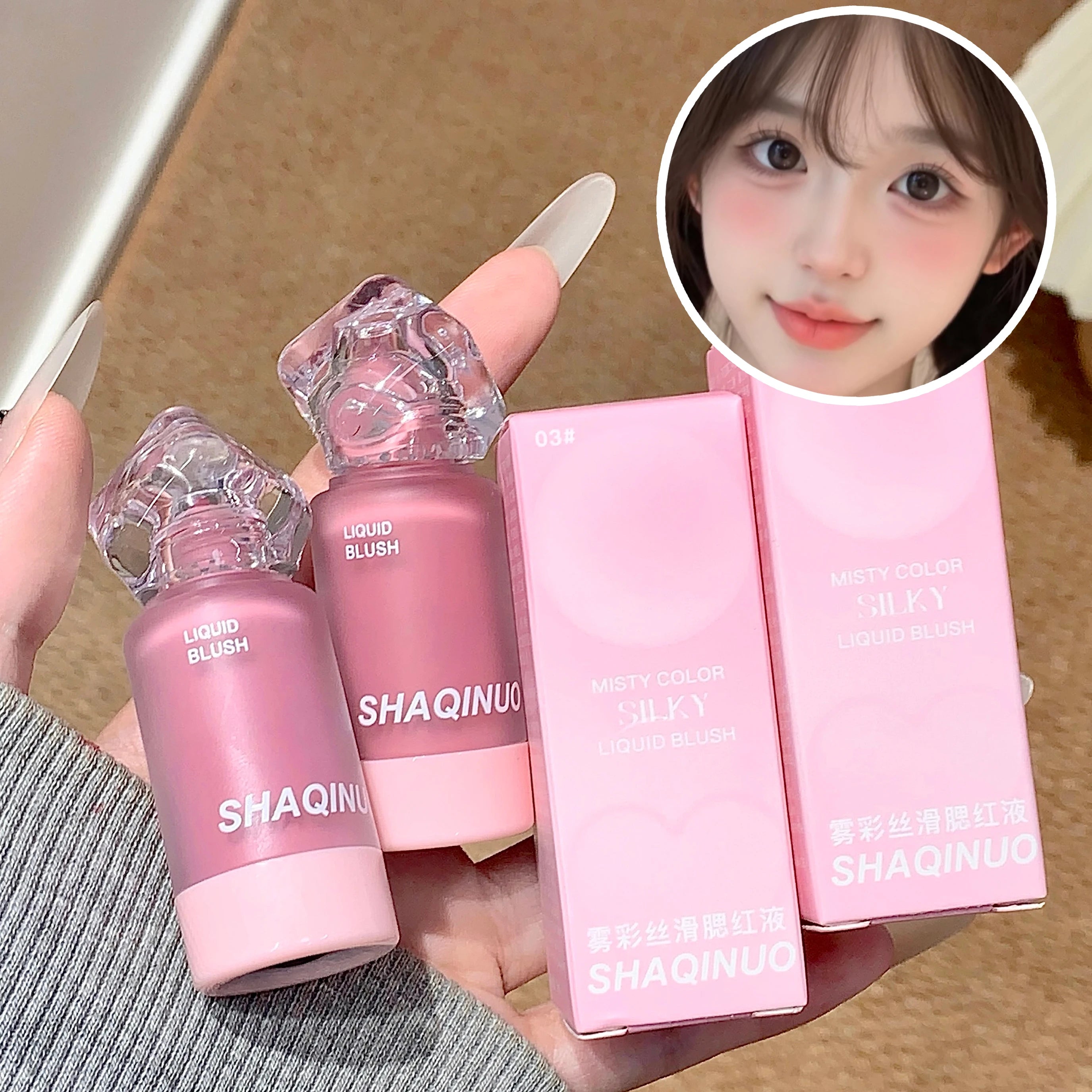 SHAQINUO Light Blush Liquid Moisturizing Mirror Vitality Whitening Qme