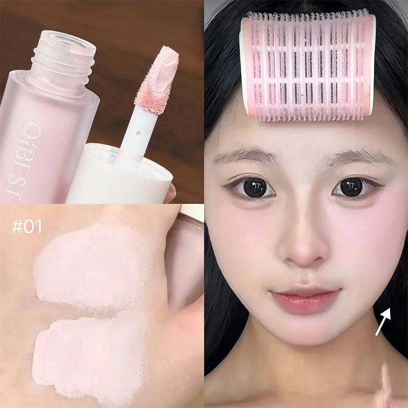 QIBEST Liquid Blush Cream Smooth Velvet Matte Pink Blusher Natural Easy To Smudge Contour Highlighter Multi-purpose Cream Makeup Qme 01