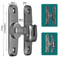 Non Perforated 90 Degree Barn Door Lock Sliding Door Lock Pin Buckle Kids Safety Alloy Locks Bolt Hooks Sliding Gate Buckles Qme gunmetal gray 1 set