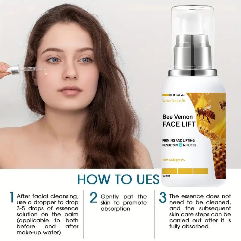 Bee Venom Face and Neck Cream, Moisturizing, Easy to Absorb, Long-Lasting Nourishment, Anti-Dryness, Suitable for All Skin Types, Unisex, Hypoallergenic, Perfect Gift Qme