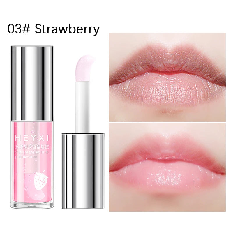 Water Sensitive Fruit Pulp Fragrant Lip Gloss Smooth Texture Ice Qme 03 Strawberry flavor 5g