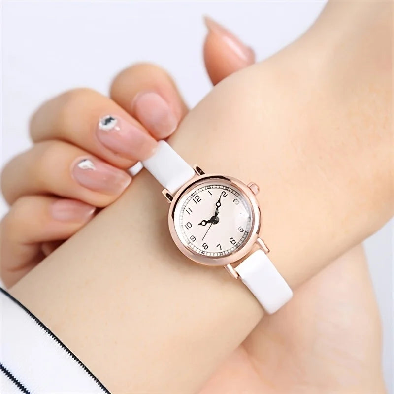 Elegant Small Arabic Dial Women Watches Fashion Leather Band Ladies Quartz Watch Reloj Mujer Girls Clock Gift Qme
