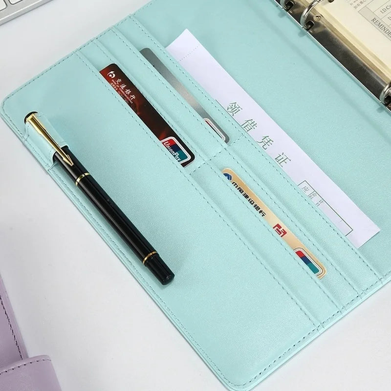 New Vintage Refillable Notebook File Folder Notepad Cover Leather Ring Binder Office Supplies Qme