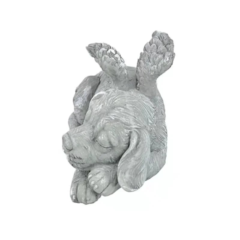 Resin Angel Dog Cat Statue Garden Decoration Puppy Tombstone Sculpture Ornament Garden Home Decor Gift Qme