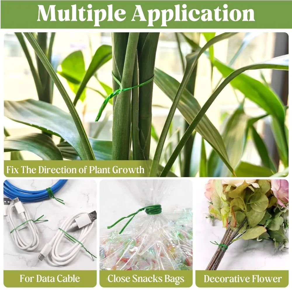 20/50/100M Garden Strapping Bundle Wire Reusable Plants Gardening Flower Support Strap Tie Plant Climbing Cane Fixed Twist Ties Qme