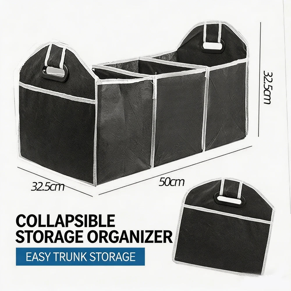 Non-Woven Car Trunk Organizer Box Foldable Vehicle Storage Container Auto Large Capacity Collapsible Bin for SUV Sedan Interior Qme