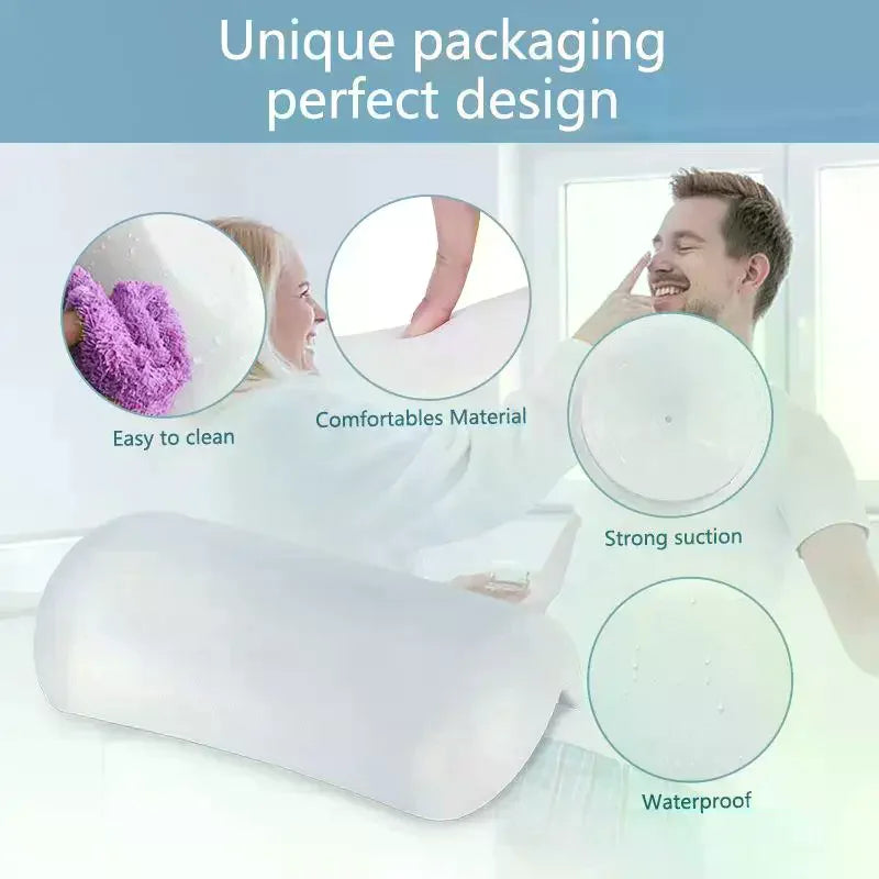 1Pcs SPA Headrest Bathing Pillow Waterproof Bathtub Hotel Bathroom Suction Cup Bathtub Pillow PU Polyurethane Bathtub Pillow Qme Default Title