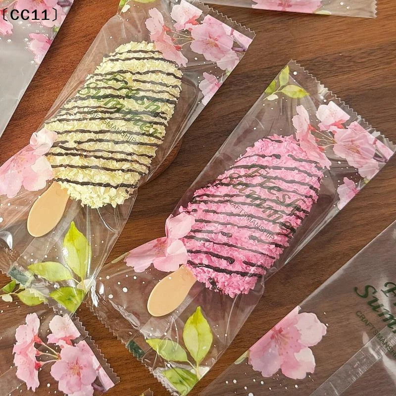 Cherry Blossoms Printed Ice Cream Packaging Bag Heat Sealable Qme