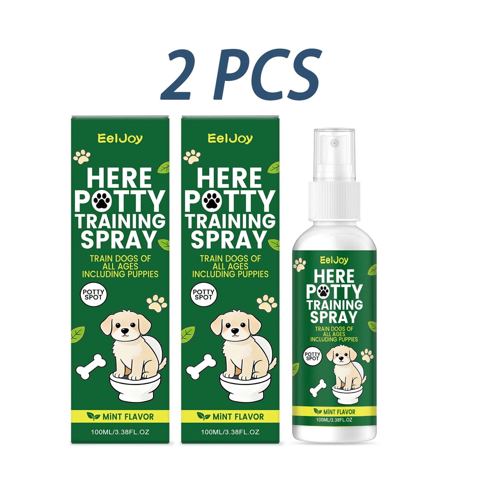 Dog Toilet Training Spray Fixed Point Defecation Develop Good Toilet Habits Reduce Disorderly Defecation Behavior Potty Training Qme 2 x 100ML Boxed