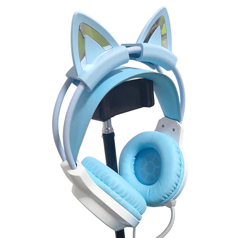 Cat Ear Earphone Gaming Headsets Attachment Stereo Headset Decoration Qme