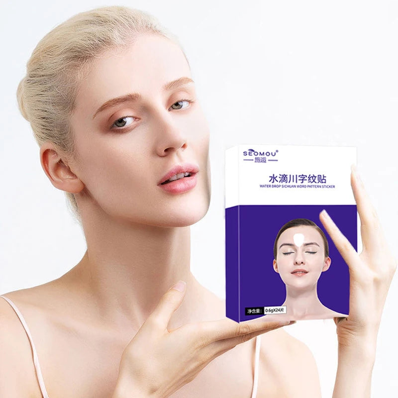 Box Reusable Silicone Anti-aging Patch Forehead Facial Beauty Sticker Qme