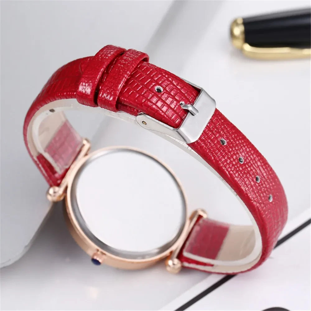 Casual Round Pointer Quartz Watch Cute Rhinestone Butterfly Pattern Dial Analog Dress Watch, Gift For Women Girls Qme