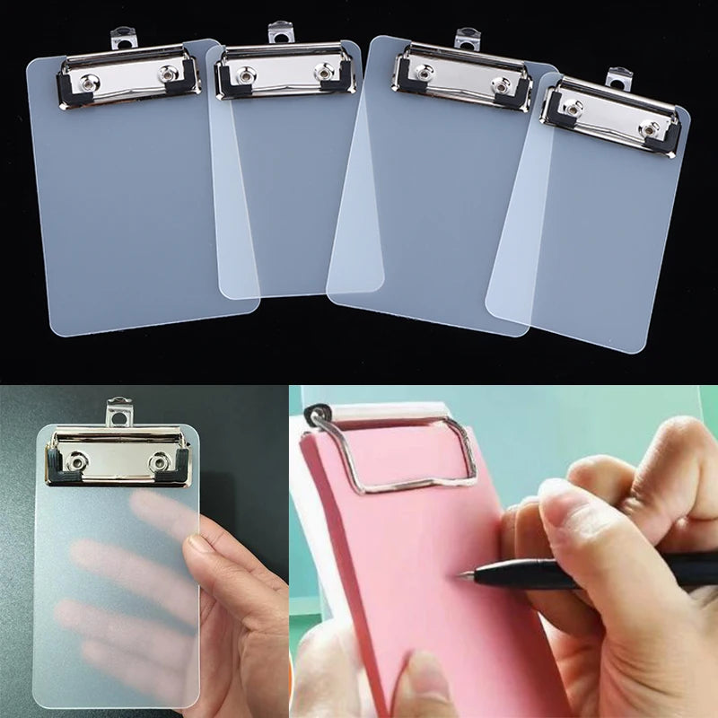 Transparent Clipboard Hanging Hook 1 Portable Office School Qme