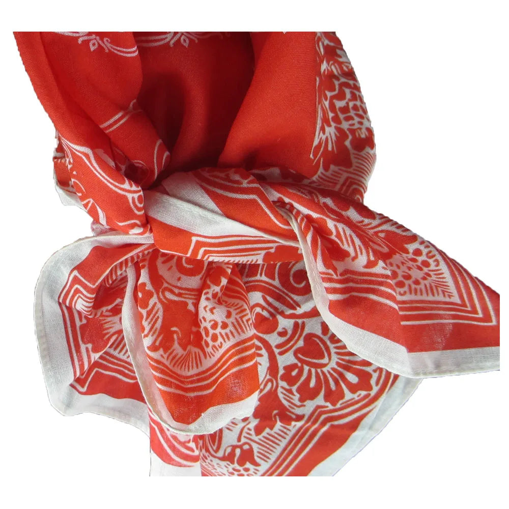 Children Women's Organic Pure Soft Cotton Scarf Square Custom Printed Qme