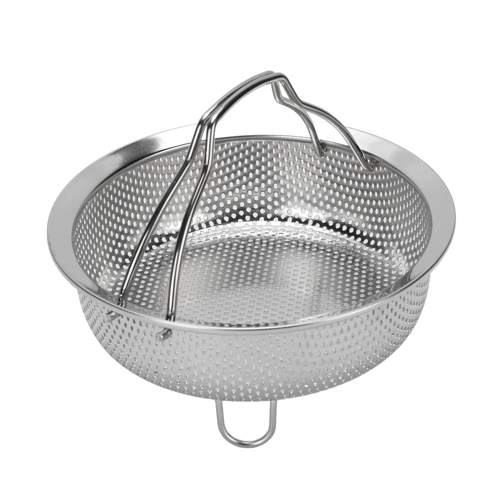Steam Basket 304 Stainless Steel Rustproof Ergonomic Steaming Rack User Friendly Foldable Handles for Home Kitchen Rice Cooker Qme S