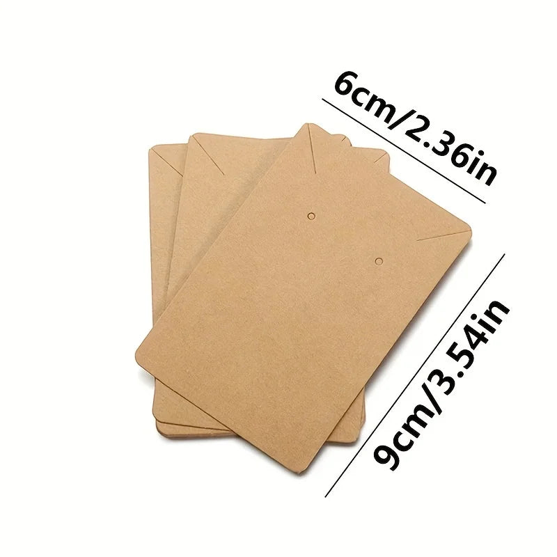 50 natural square earrings, necklace, cardboard, blank jewelry set, DIY cardboard Qme
