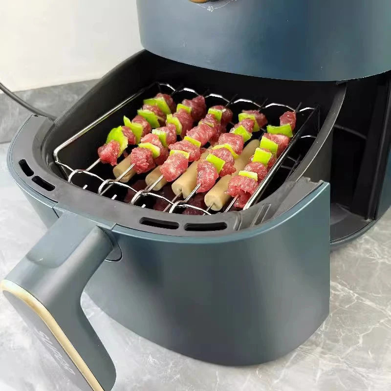 Air Fryer Skewer Stand Vertical Multi-pin Stainless Steel BBQ Holder Air Fryer Accessories Skewers For Grilling Kitchen Tools. Qme