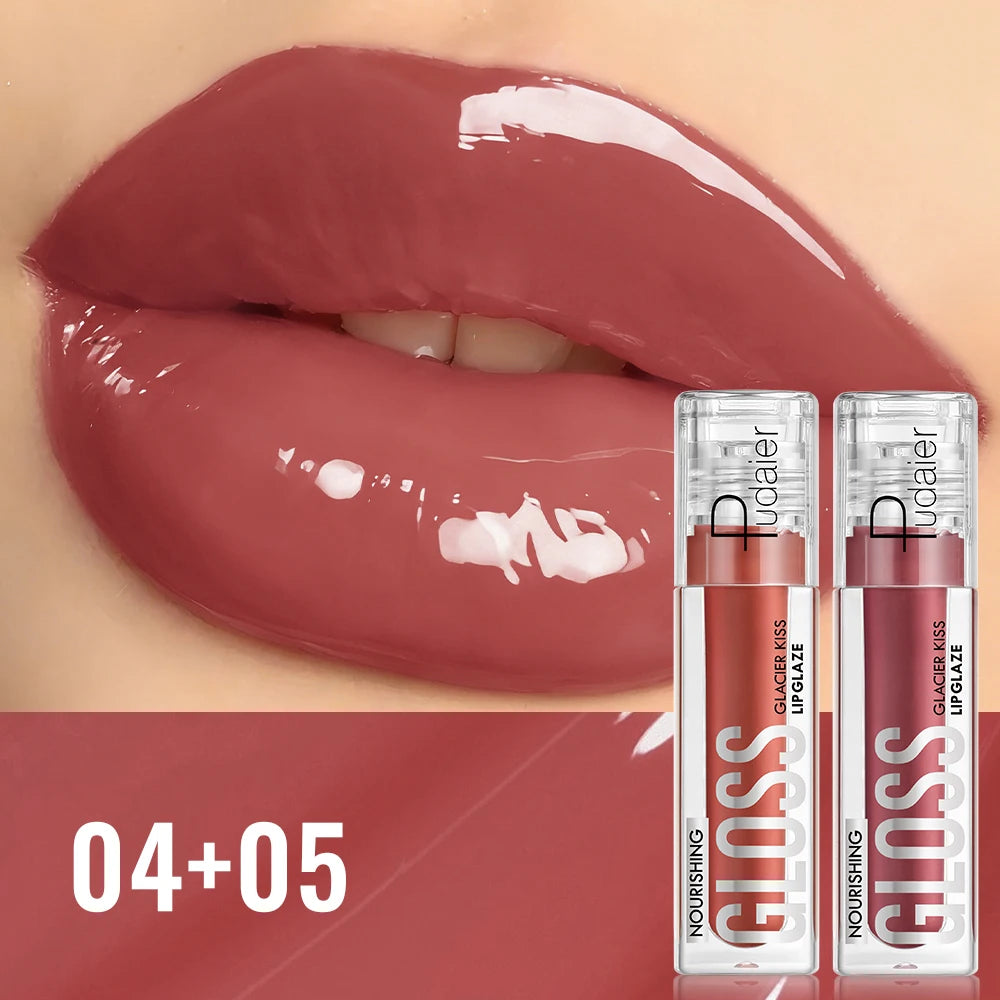 Hydrating Glass Lip Gloss Plumping Waterproof Long Lasting Non-sticky Qme