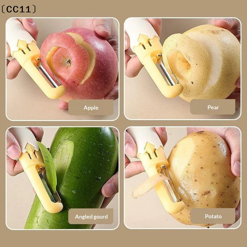 1 Fruit Peeler Knife Dual Head Kitchen Tool Multi Functional Travel Qme
