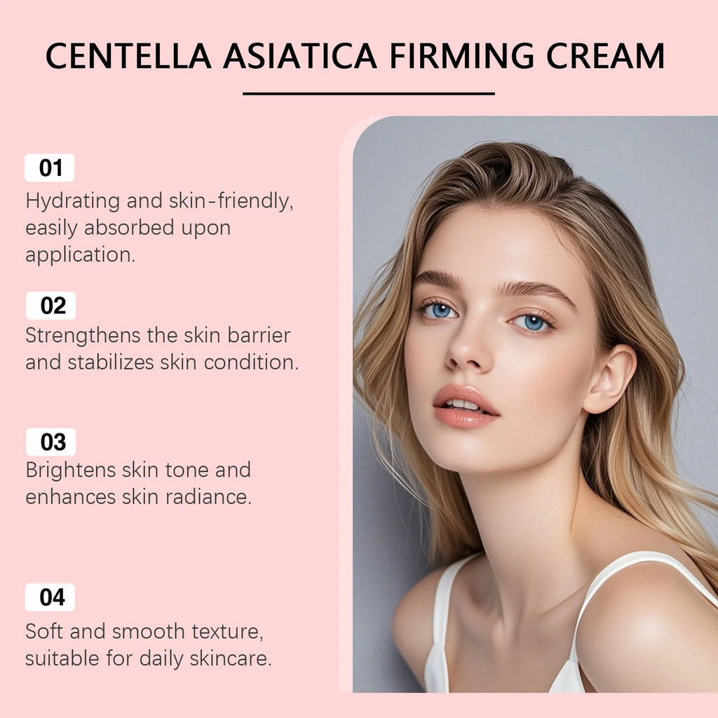 Centella Asiatica Firming Cream Moisturizing Face Cream for Smooth Hydrated & Radiant-Looking Skin Brightening Face Moisturizer Qme