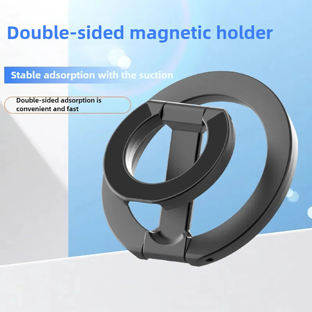 Double-sided Magnetic Phone Holder Double Sided Super Magnet Portable Folding Stand Ring Holder Desktop Bracket For All Phones Qme