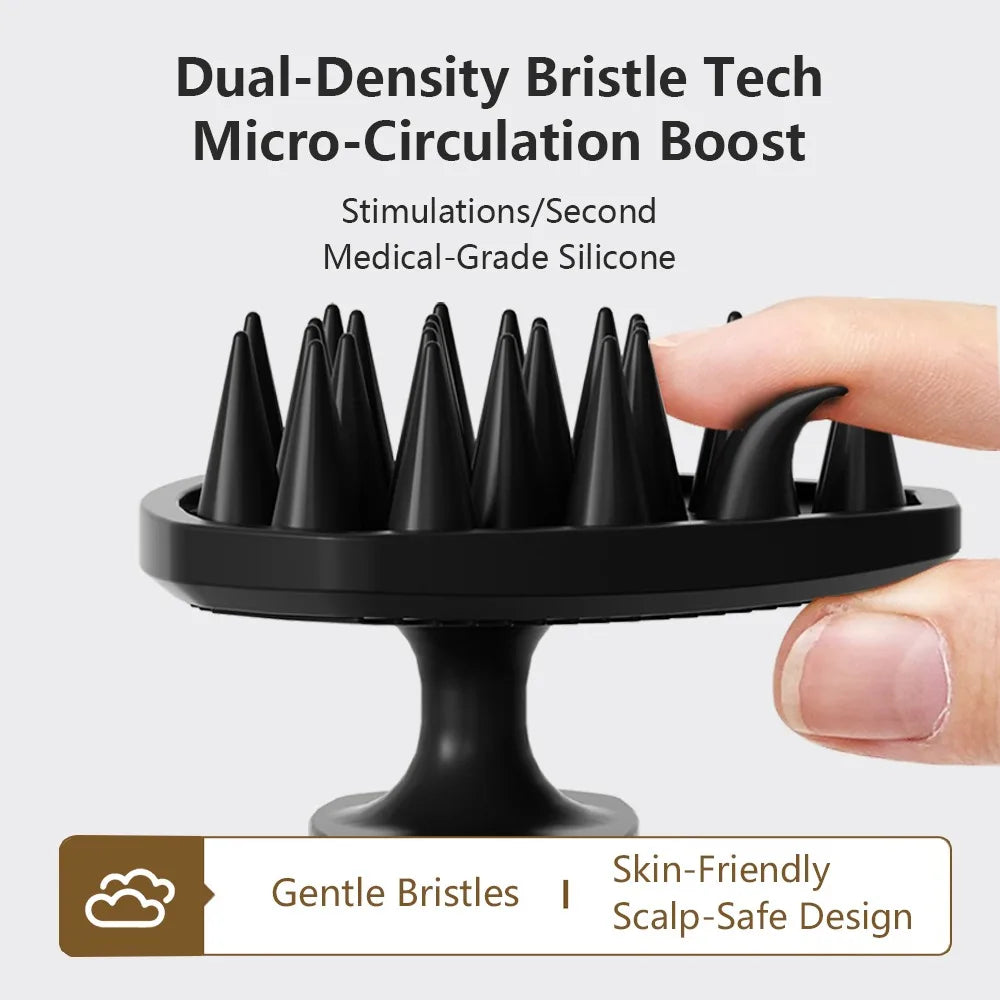 Silicone Head Scrubber Cleansing Exfoliating Hair Brush Ergonomic Qme
