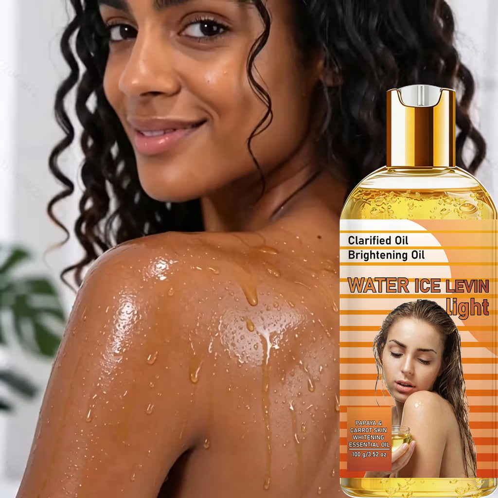 Collagen Vitamin C Brightening Clarified Oil, Papaya Carrot Extract Moisturizing Lightweight Body Oil Qme