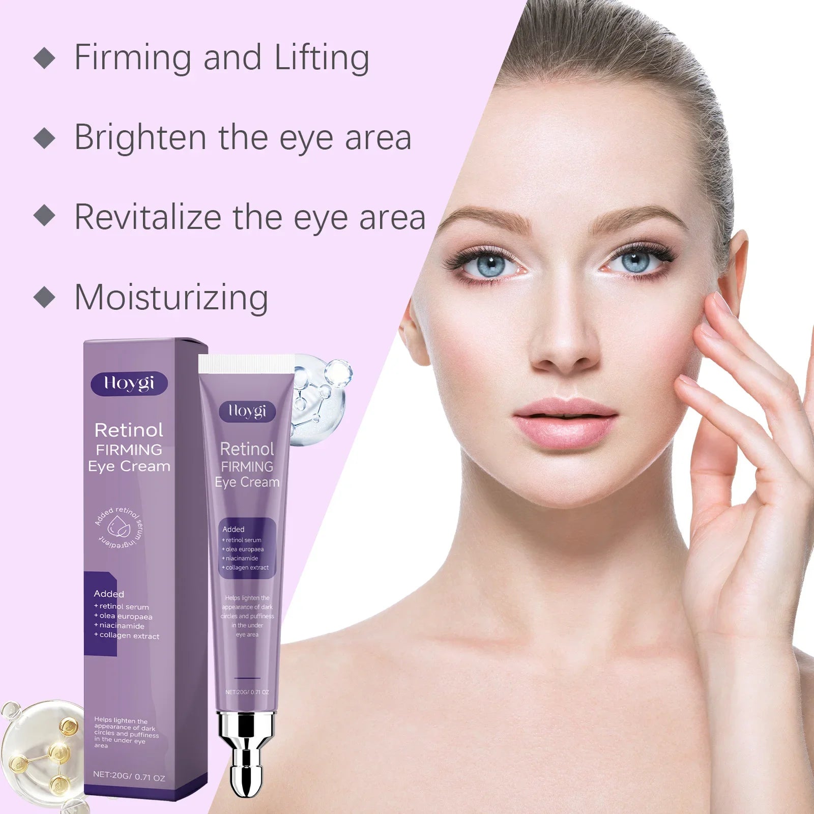 Retinol Firming Eye Cream Lighten Fine Lines Anti Puffiness Fat Particles Removes Dark Circles Brightens Moisturizing Eye Care Qme