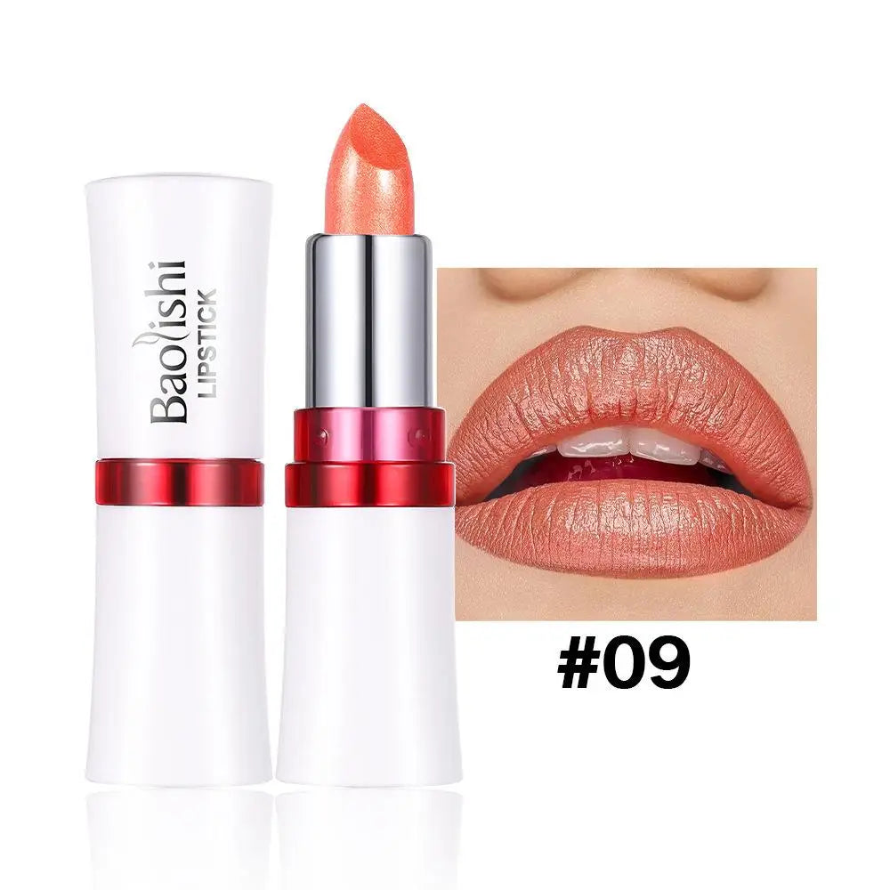 Shiny Pearlescent Lip Makeup Waterproof Last Flash Lipstick Qme 09