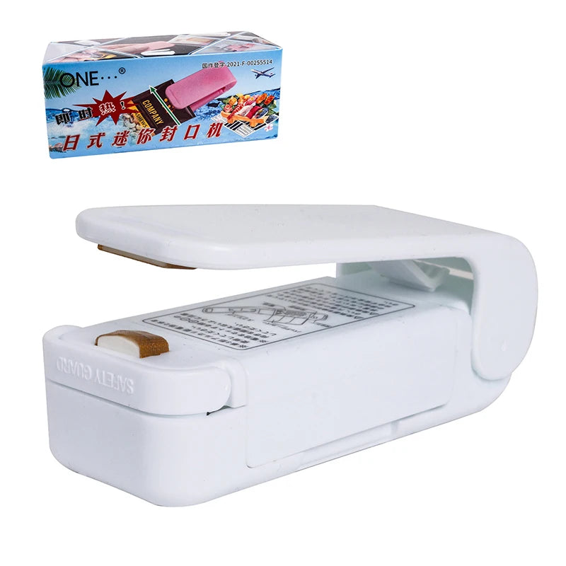 Plastic Food Bag Hand Pressure Heat Sealing Machine Kitchen Tools Qme White