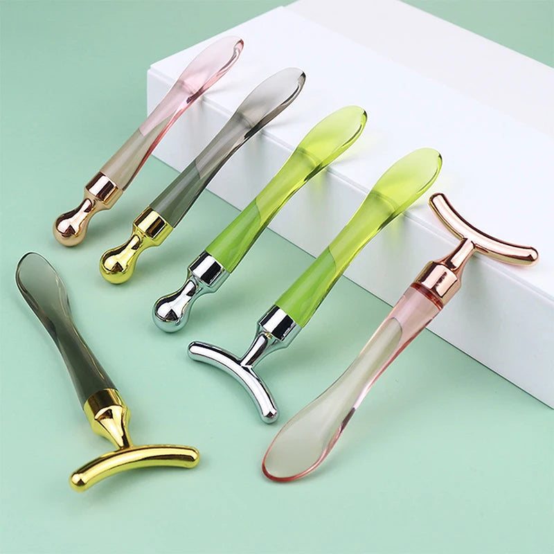 Metal Fishtail Face Massage Stick Anti Wrinkle Eye Cream Applicator Qme