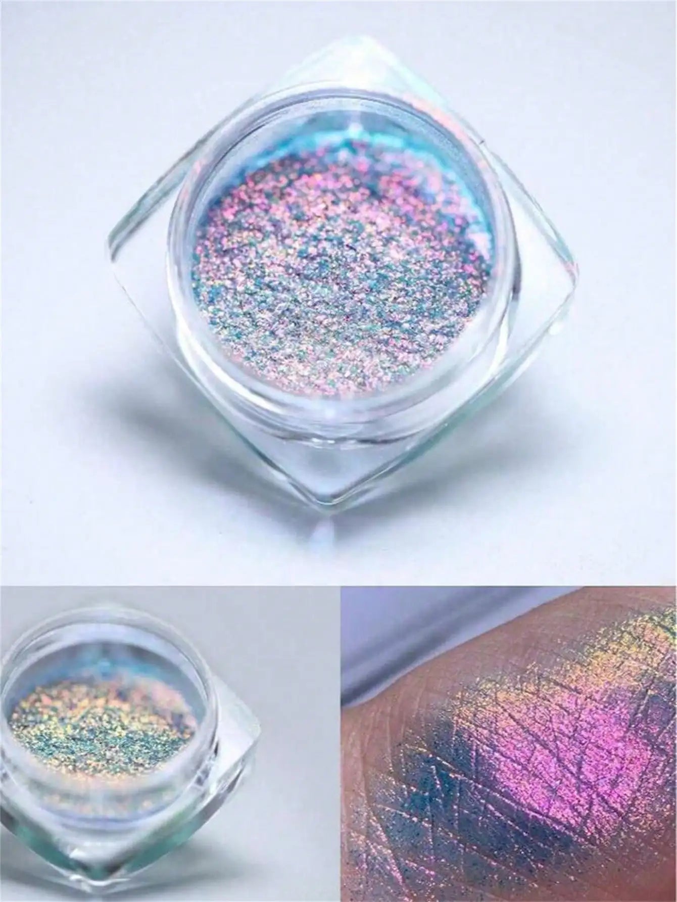 Y2K Polarized Nail Powder Hypoallergenic Chameleon Glitter Art Aurora Qme
