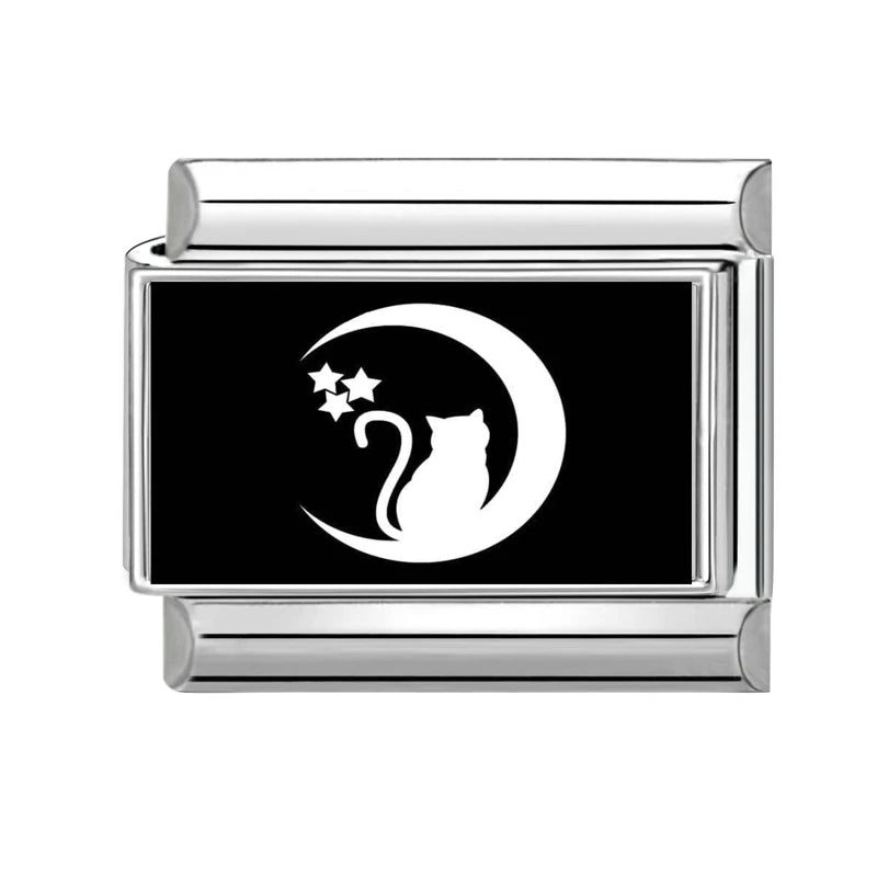 2026 New Wholesale Cute LOVE Black Series Charm Bracelet Fit 9mm Bracelet Stainless Steel Italian Links Making DIY Jewelry Gifts Qme Style 8