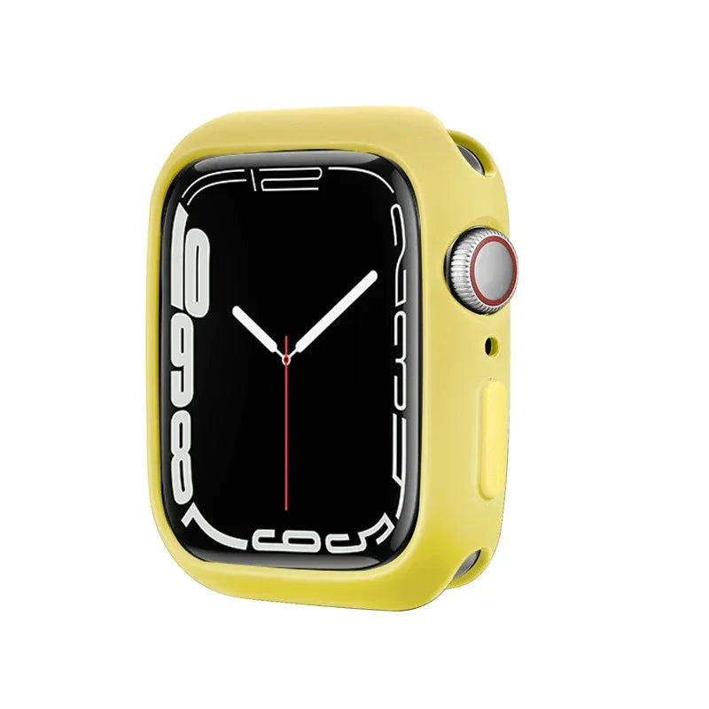 Candy Soft Silicone Case For Apple Watch Cover Ultra 9 8 7 6 Se 45mm 42mm 44mm 40mm 41mm 38mm rubber Protection watch for women Qme yellow yellow 38mm