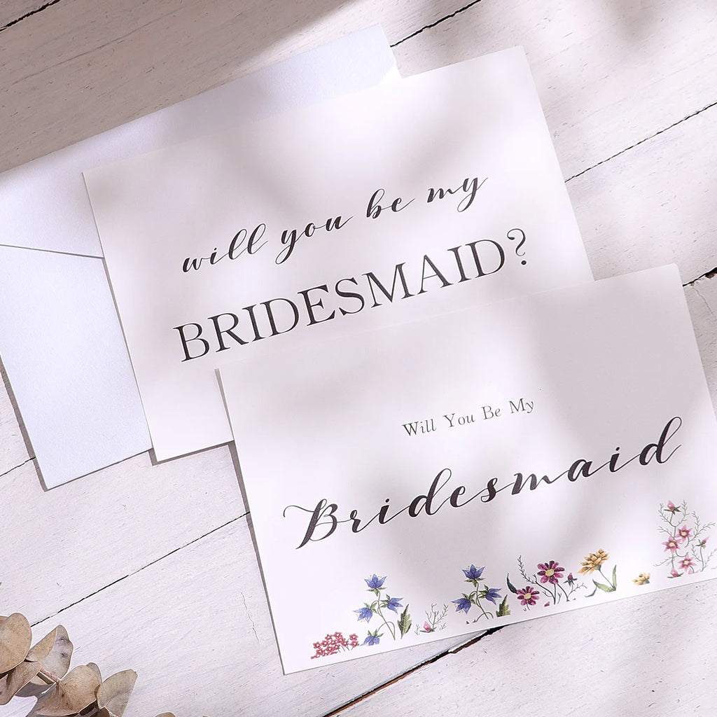 1Pc Will You Be My Bridesmaid? Wedding Bridal Shower Gift Card with Envelope, Bridesmaid Card Make a Beautifully Personalized I Qme