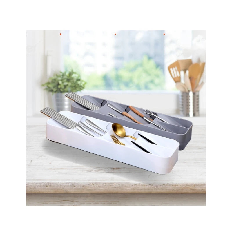 1pc Multifunctional Knife And Fork Compartment Storage Box, Cutlery Spoon Box Knife And Fork Divider Organizer, Qme
